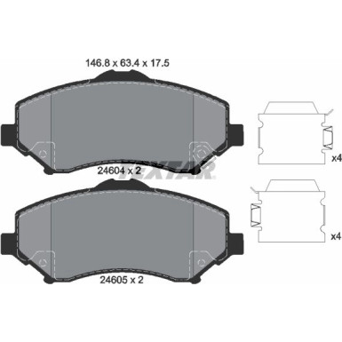 Textar Bremsbelagsatz, Scheibenbremse Q+ 2460402 Textar Bremsbelagsatz, Scheibenbremse Q+ 2460402