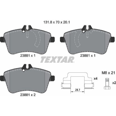 Textar Bremsbelagsatz, Scheibenbremse Q+ 2388101 Textar Bremsbelagsatz, Scheibenbremse Q+ 2388101