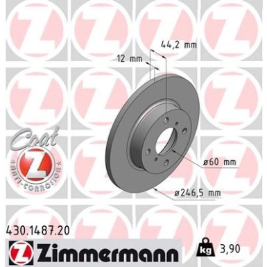 Zimmermann Bremsscheibe Coat Z 430.1487.20
