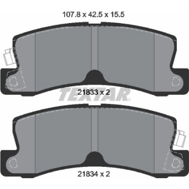Textar Bremsbelagsatz, Scheibenbremse 2183301