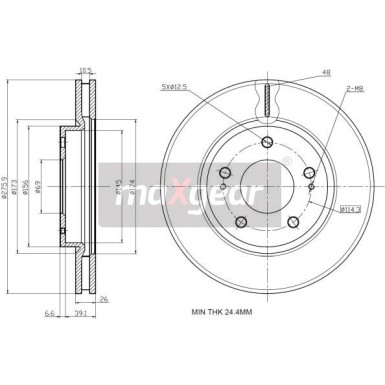 Maxgear Bremsscheibe 19-2388 Maxgear Bremsscheibe 19-2388