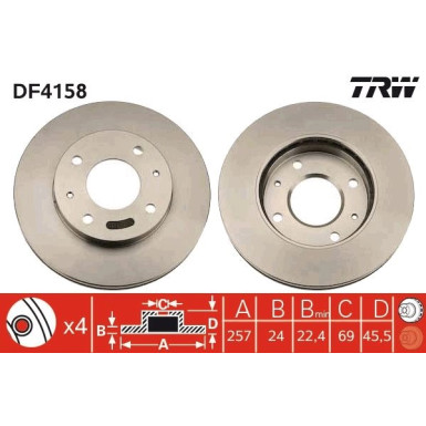 TRW Bremsscheibe DF4158