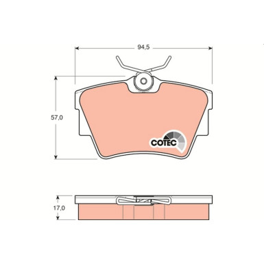 TRW Bremsbelagsatz, Scheibenbremse COTEC GDB1479 TRW Bremsbelagsatz, Scheibenbremse COTEC GDB1479