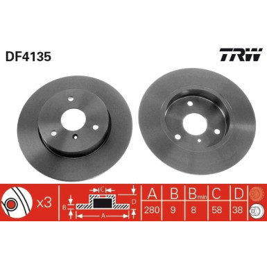 TRW Bremsscheibe DF4135