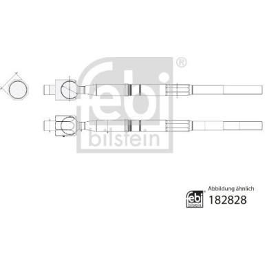 FEBI BILSTEIN 182828 Axialgelenk, Spurstange FEBI BILSTEIN 182828 Axialgelenk, Spurstange
