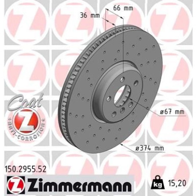 Zimmermann Bremsscheibe SPORT Z 150.2955.52 Zimmermann Bremsscheibe SPORT Z 150.2955.52