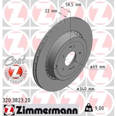 Zimmermann Bremsscheibe Coat Z 320.3823.20 Zimmermann Bremsscheibe Coat Z 320.3823.20