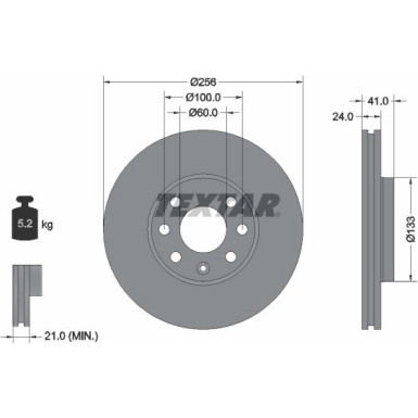 Textar Bremsscheibe PRO 92091803 Textar Bremsscheibe PRO 92091803