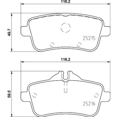 Hella Bremsbelagsatz, Scheibenbremse 8DB 355 020-161 Hella Bremsbelagsatz, Scheibenbremse 8DB 355 020-161