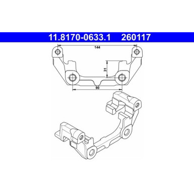 ATE Halter, Bremssattel 11.8170-0633.1