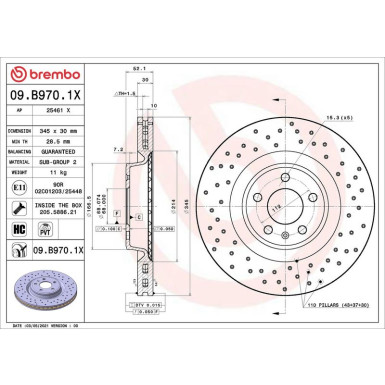 Bremsscheibe 09.B970.1X Bremsscheibe 09.B970.1X