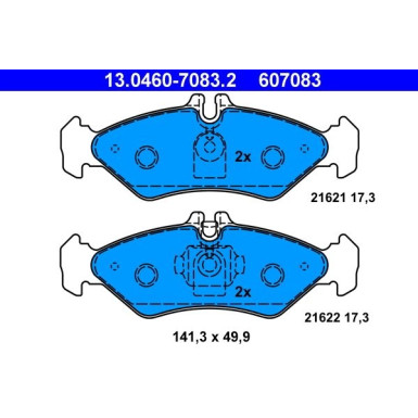 ATE Bremsbelagsatz, Scheibenbremse 13.0460-7083.2 ATE Bremsbelagsatz, Scheibenbremse 13.0460-7083.2
