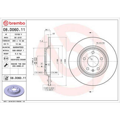 Brembo Bremsscheibe PRIME LINE - UV Coated 08.D060.11