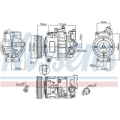 Nissens Kompressor, Klimaanlage FIRST FIT 89111