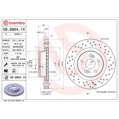Bremsscheibe 09.8904.1X Bremsscheibe 09.8904.1X