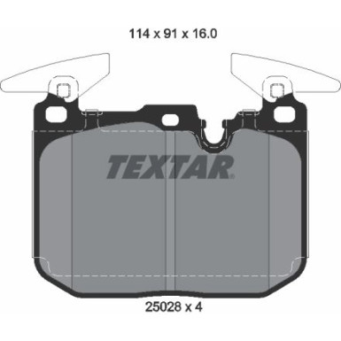 Textar Bremsbelagsatz, Scheibenbremse 2502807 Textar Bremsbelagsatz, Scheibenbremse 2502807