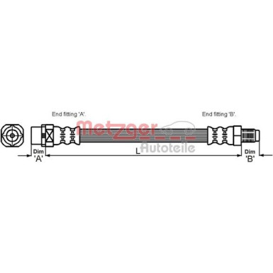 Metzger Bremsschlauch 4114071