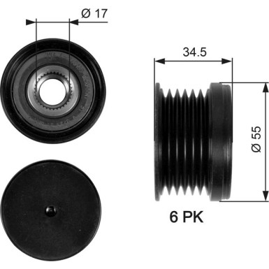 Gates Generatorfreilauf DriveAlign™ OAP7090