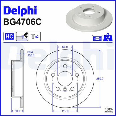 Delphi Bremsscheibe BG4706C Delphi Bremsscheibe BG4706C