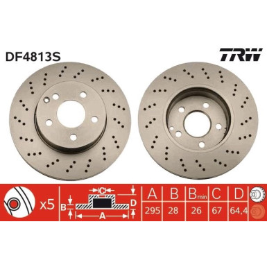Bremsscheibe TRW SINGLE DF4813S