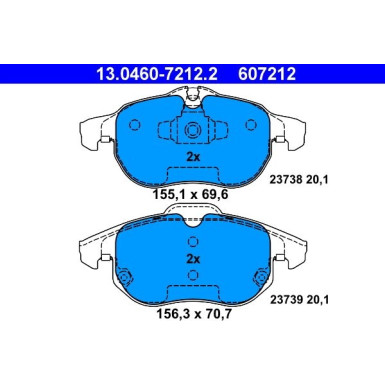Bremsbelagsatz, Scheibenbremse 13.0460-7212.2 Bremsbelagsatz, Scheibenbremse 13.0460-7212.2