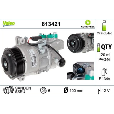 Valeo Kompressor, Klimaanlage VALEO CORE-FLEX 813421