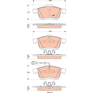 TRW Bremsbelagsatz, Scheibenbremse COTEC GDB1864