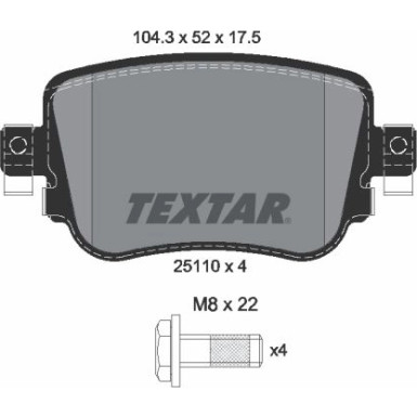Textar Bremsbelagsatz, Scheibenbremse Q+ 2511003