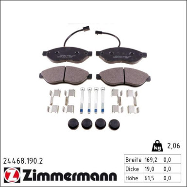 ZIMMERMANN Bremsscheiben Ø280mm + Bremsbeläge Vorne für FIAT DUCATO (180.3013.20 + 24468.190.2) ZIMMERMANN Bremsscheiben Ø280mm + Bremsbeläge Vorne für FIAT DUCATO (180.3013.20 + 24468.190.2)