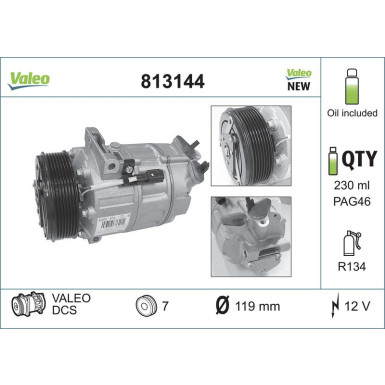 Kompressor, Klimaanlage Valeo Origins New OE TECHNOLOGIE 813144