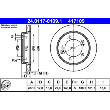 ATE Bremsscheibe 24.0117-0109.1