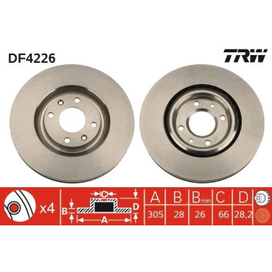TRW Bremsscheibe DF4226 TRW Bremsscheibe DF4226