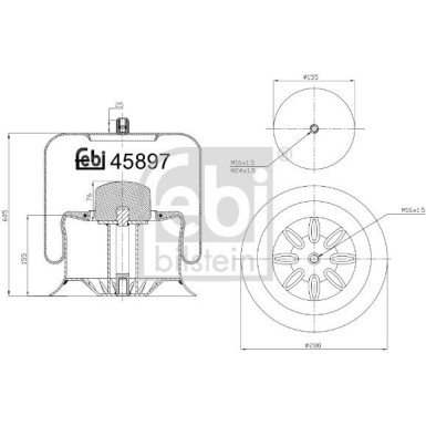 FEBI BILSTEIN 45897 Federbalg, Luftfederung