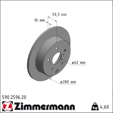 Bremsscheibe 590.2596.20 Bremsscheibe 590.2596.20