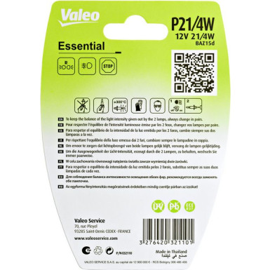 Valeo Glühlampe, Brems-/Schlusslicht ESSENTIAL 032110