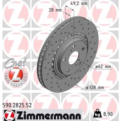 Zimmermann Bremsscheibe SPORT Z 590.2825.52