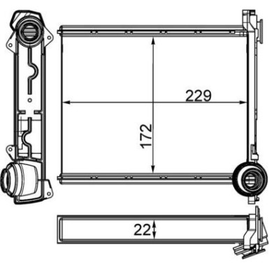 Mahle Wärmetauscher, Innenraumheizung BEHR AH 264 000S