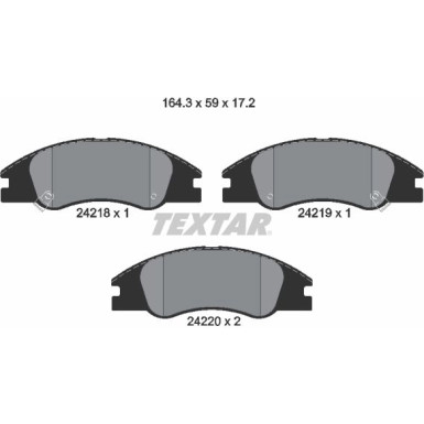 Textar Bremsbelagsatz, Scheibenbremse 2421801 Textar Bremsbelagsatz, Scheibenbremse 2421801