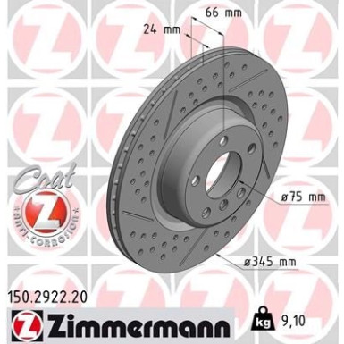Zimmermann Bremsscheibe Coat Z 150.2922.20