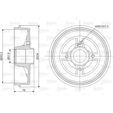 Valeo Bremstrommel 237008