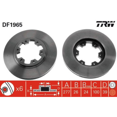 TRW Bremsscheibe DF1965 TRW Bremsscheibe DF1965