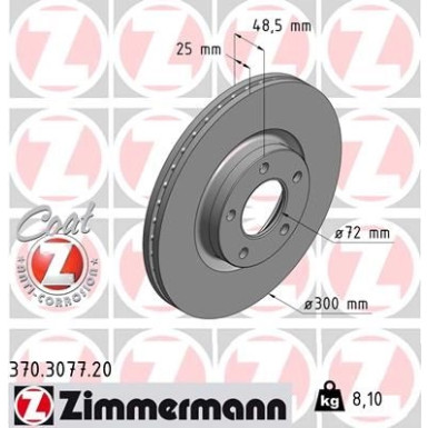 Zimmermann Bremsscheibe Coat Z 370.3077.20