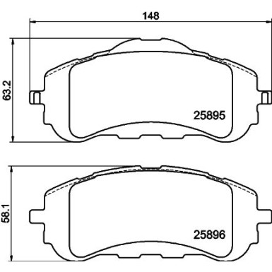 Hella Bremsbelagsatz, Scheibenbremse 8DB 355 021-321 Hella Bremsbelagsatz, Scheibenbremse 8DB 355 021-321