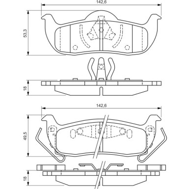 BOSCH Bremsbelagsatz, Scheibenbremse 0 986 494 142 BOSCH Bremsbelagsatz, Scheibenbremse 0 986 494 142
