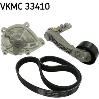 SKF Wasserpumpe + Keilrippenriemensatz VKMC 33410