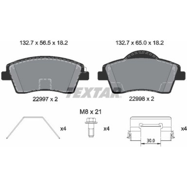 Textar Bremsbelagsatz, Scheibenbremse Q+ 2299701 Textar Bremsbelagsatz, Scheibenbremse Q+ 2299701