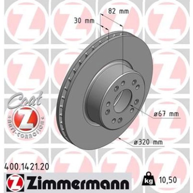 Zimmermann Bremsscheibe Coat Z 400.1421.20