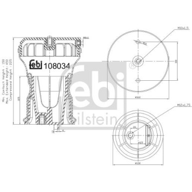 febi bilstein Federbalg, Luftfederung 108034 febi bilstein Federbalg, Luftfederung 108034