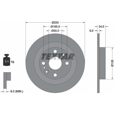 Textar Bremsscheibe 92061700