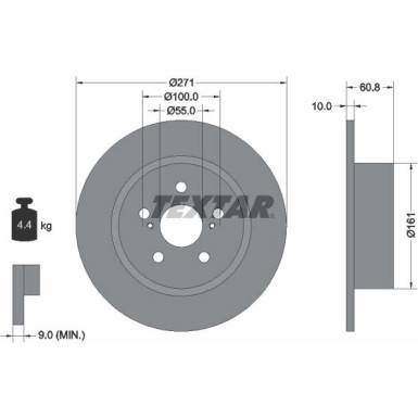 Textar Bremsscheibe PRO 92126503 Textar Bremsscheibe PRO 92126503